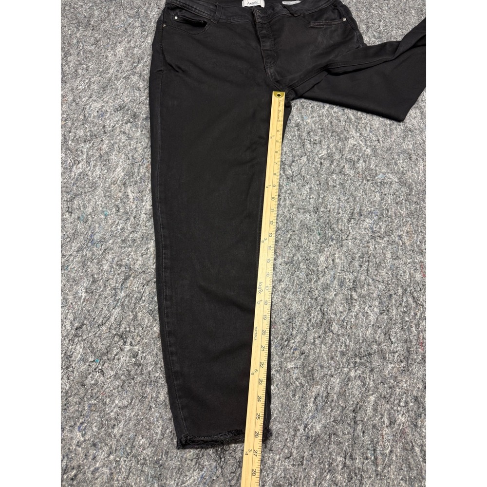 Angels Forever Young Curvy Skinny Jeans Womens 16 Black Raw Hem High Rise Stretc - Picture 3 of 12